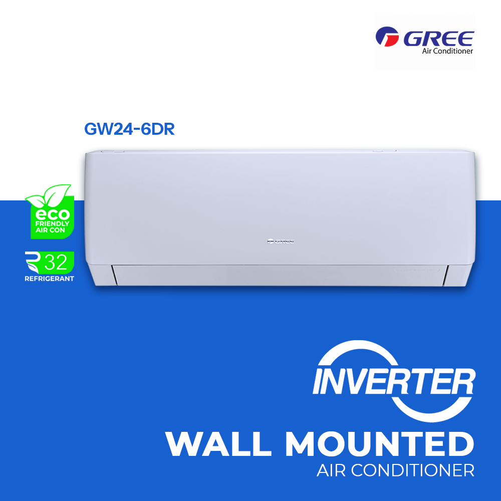 Gree 2.5HP Wall Mounted Split Type Inverter Aircon GW24-6DR