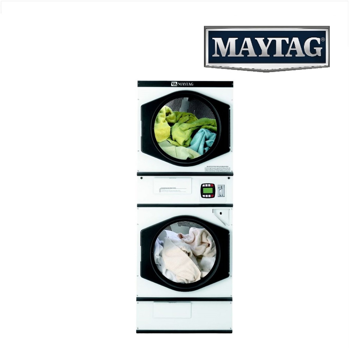 MAYTAG 2 x 13 kgs. Multi-Load Industrial Stacked Dryer & Dryer, Card Reader Ready MLG31PD