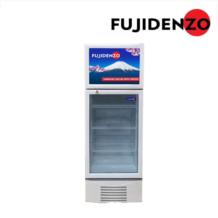 FUJIDENZO 10 cu. ft. Showcase Chiller with Freezer Top, Key Lock SUF 100 A