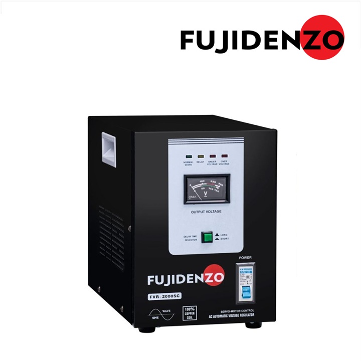 Fujidenzo 2000VA capacity Automatic Voltage Regulator, internal circuit breaker, 3 output sockets FVR-2000SC